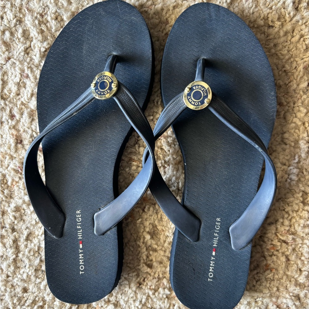Tommy Hilfiger Navy Flip Flops